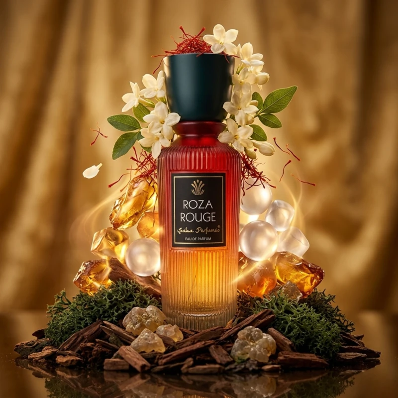 Saba Perfumes Roza Rouge EDP (50ml) | Long Lasting Unisex | Sweet Saffron & Amberwood Scen