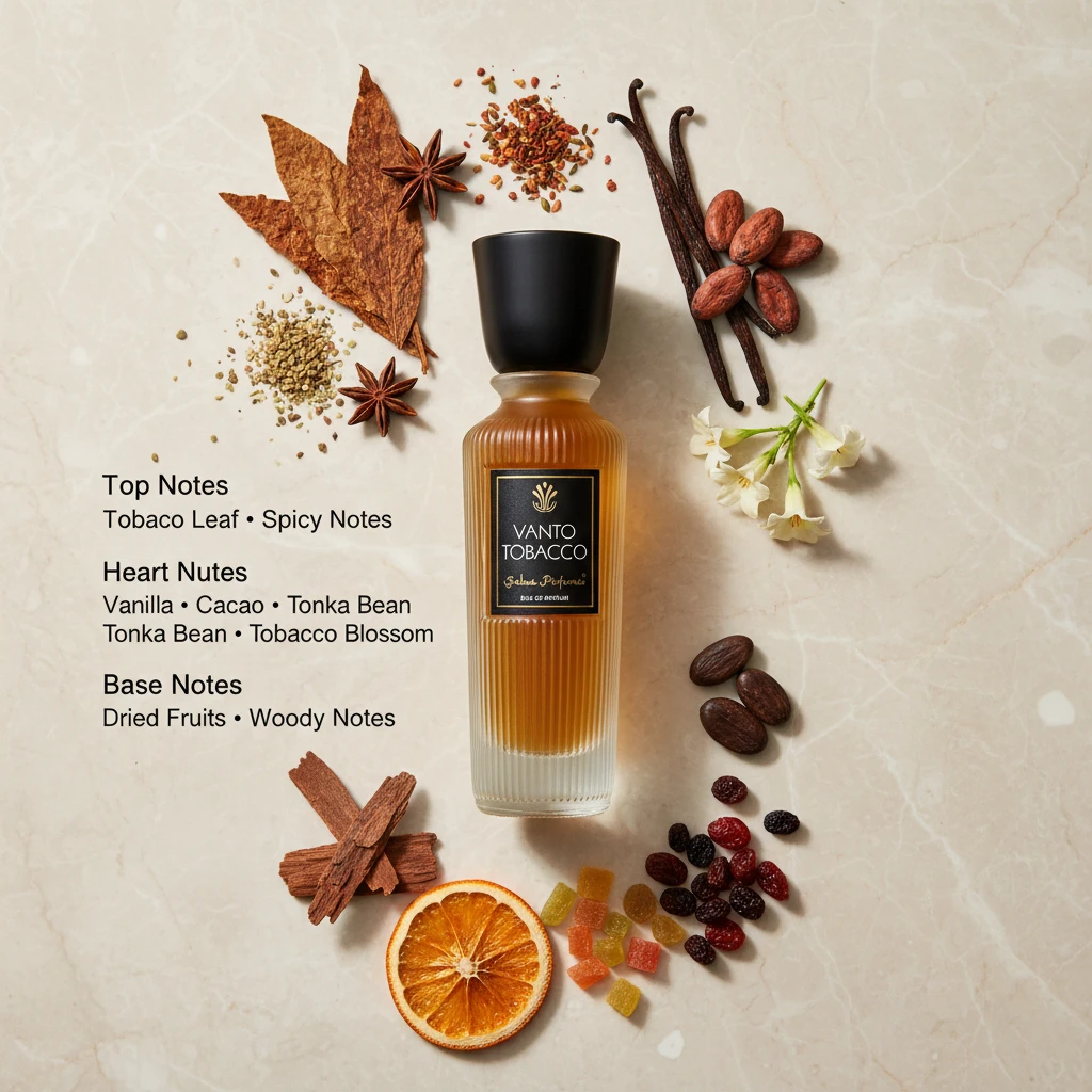 Saba Perfumes Vanto Tobacco EDP (50ml) | Long Lasting Unisex | Rich Tobacco & Creamy Vanilla Scent